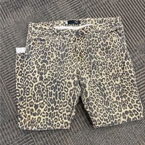 USED Kut from the Kloth Donna Leopard Print Skinny Jeans SZ 14